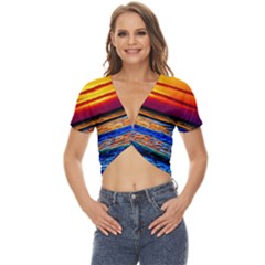 Island Dreams Twist Front Crop Top by GardenOfOphir