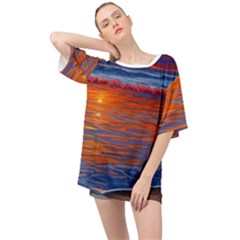 Sunset At The Beach Oversized Chiffon Top by GardenOfOphir