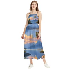 Beautiful Sunset Boho Sleeveless Summer Dress by GardenOfOphir