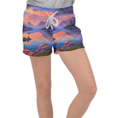 Loveliest Sunset Velour Lounge Shorts by GardenOfOphir