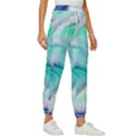 Stunning Pastel Blue Ocean Waves Cropped Drawstring Pants View3