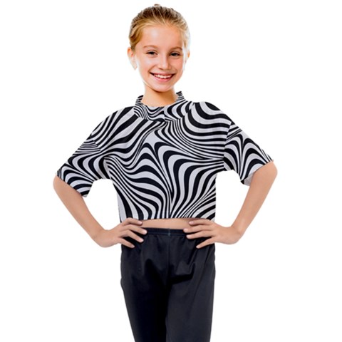 Pattern Geometric Lines Shapes Design Art Kids Mock Neck Tee by Ravend