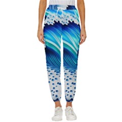 Blue Water Reflections Cropped Drawstring Pants by GardenOfOphir