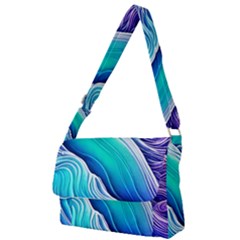 Ocean Waves In Pastel Tones Full Print Messenger Bag (s) by GardenOfOphir