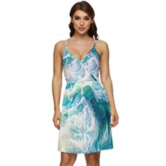 The Endless Sea V-neck Pocket Summer Dress  by GardenOfOphir
