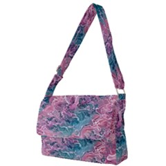 Ocean Waves In Pink Ii Full Print Messenger Bag (s) by GardenOfOphir