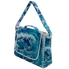 Abstract Blue Ocean Waves Iii Box Up Messenger Bag by GardenOfOphir