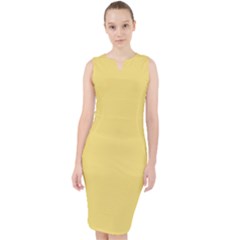 Macaroon Yellow	 - 	midi Bodycon Dress by ColorfulDresses
