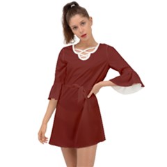 Persian Plum Brown	 - 	criss Cross Mini Dress