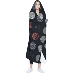Black And Multicolored Polka Dot Artwork Digital Art Wearable Blanket by Jancukart