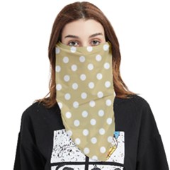 Mint Polka And White Polka Dots Face Covering Bandana (triangle) by GardenOfOphir