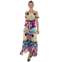 Spell Mojo Enchantress Off Shoulder Open Front Chiffon Dress by GardenOfOphir
