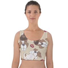 Beagle Satin Short Sleeve Pajamas Set Velvet Crop Top by coretdikit