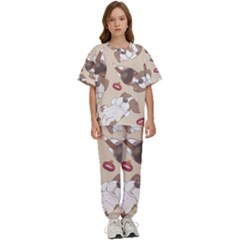 Beagel150dpi Patternbeagle8x8cm Kids  Tee And Pants Sports Set by coretdikit