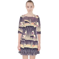 Magicians  Choice Mushroom Spellcharms Quarter Sleeve Pocket Dress by GardenOfOphir