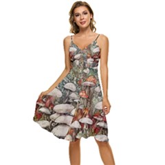 Magician s Toadstool Sleeveless Tie Front Chiffon Dress by GardenOfOphir
