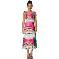 Mojo Chanterelle Glamour Tie-strap Tiered Midi Chiffon Dress by GardenOfOphir