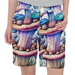 Charming Toadstool Pocket Shorts by GardenOfOphir