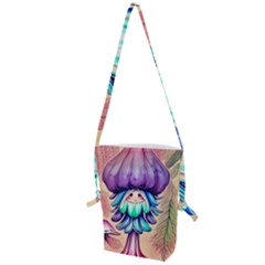 Psychedelic Mushroom For Sorcery And Theurgy Folding Shoulder Bag by GardenOfOphir