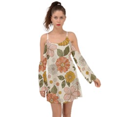 Flower Petals Plants Floral Print Pattern Design Boho Dress by Ravend