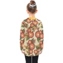 Flowers Leaves Pattern Flora Botany Drawing Art Kids  Double Breasted Button Coat View2