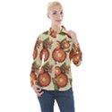 Flowers Leaves Pattern Flora Botany Drawing Art Women s Long Sleeve Pocket Shirt View1