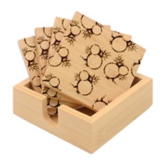 Flowers Leaves Pattern Flora Botany Drawing Art Bamboo Coaster Set by Ravend