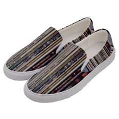 Vintage Vinyl Records Collection Men s Canvas Slip Ons by Jancukart