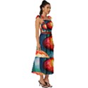 Enchanted Forest Mushroom Tie-Strap Tiered Midi Chiffon Dress View3