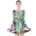 Woodsy Mushroom Long Sleeve Velvet Skater Dress View1