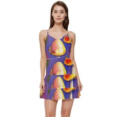 Farmcore Mushrooms Short Frill Dress by GardenOfOphir