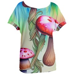 Warm Mushroom Forest Women s Oversized Tee by GardenOfOphir