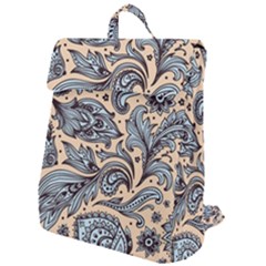 Texture Ornament Paisley Flap Top Backpack by Jancukart