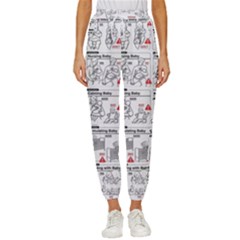 White Printer Paper With Text Overlay Humor Dark Humor Infographics Cropped Drawstring Pants by Jancukart