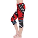 Multicolored Doodle Art Street Art Capri Leggings  View3