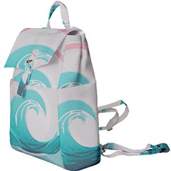 Tidal Wave Ocean Sea Tsunami Wave Minimalist Buckle Everyday Backpack by Pakemis