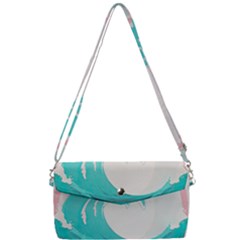 Tidal Wave Ocean Sea Tsunami Wave Minimalist Removable Strap Clutch Bag by Pakemis