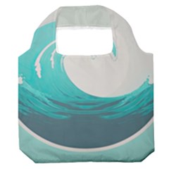 Tidal Wave Ocean Sea Tsunami Wave Minimalist Premium Foldable Grocery Recycle Bag by Pakemis