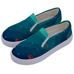 Ai Generated Ocean Sea Fish Aquatic Water Nature 5 Kids  Canvas Slip Ons by Pakemis