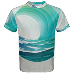 Tsunami Tidal Wave Wave Minimalist Ocean Sea 2 Men s Cotton Tee by Pakemis
