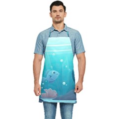 Ai Generated Ocean Sea Fish Aquatic Water Nature 4 Kitchen Apron by Pakemis