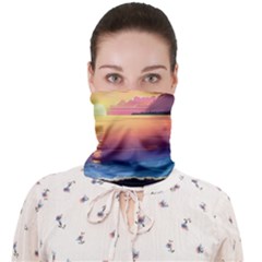 Sunset Ocean Beach Water Tropical Island Vacation 3 Face Covering Bandana (adult) by Pakemis