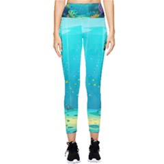 Intro Youtube Background Wallpaper Aquatic Water Pocket Leggings  by Pakemis