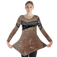 Rustic Charm Abstract Print Long Sleeve Tunic  by dflcprintsclothing