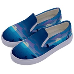 Ai Generated Ocean Sea Water Anime Nautical 2 Kids  Canvas Slip Ons by Pakemis