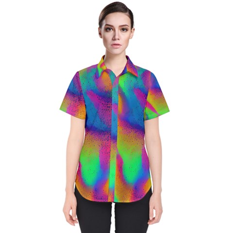 Fluid Background Pattern Women s Short Sleeve Shirt by GardenOfOphir