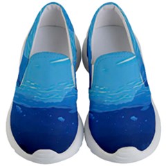 Ai Generated Ocean Sea Fish Underwater Water Kids Lightweight Slip Ons by Pakemis