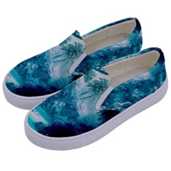Landscape Nature Digital Art Palm Trees Paradise Kids  Canvas Slip Ons by Pakemis