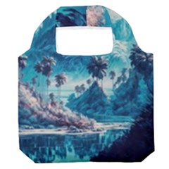 Tropical Winter Fantasy Landscape Paradise Premium Foldable Grocery Recycle Bag by Pakemis
