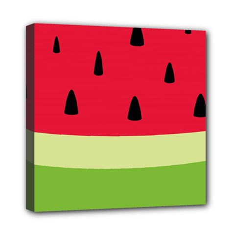 Watermelon Fruit Food Healthy Vitamins Nutrition Mini Canvas 8  X 8  (stretched) by Wegoenart